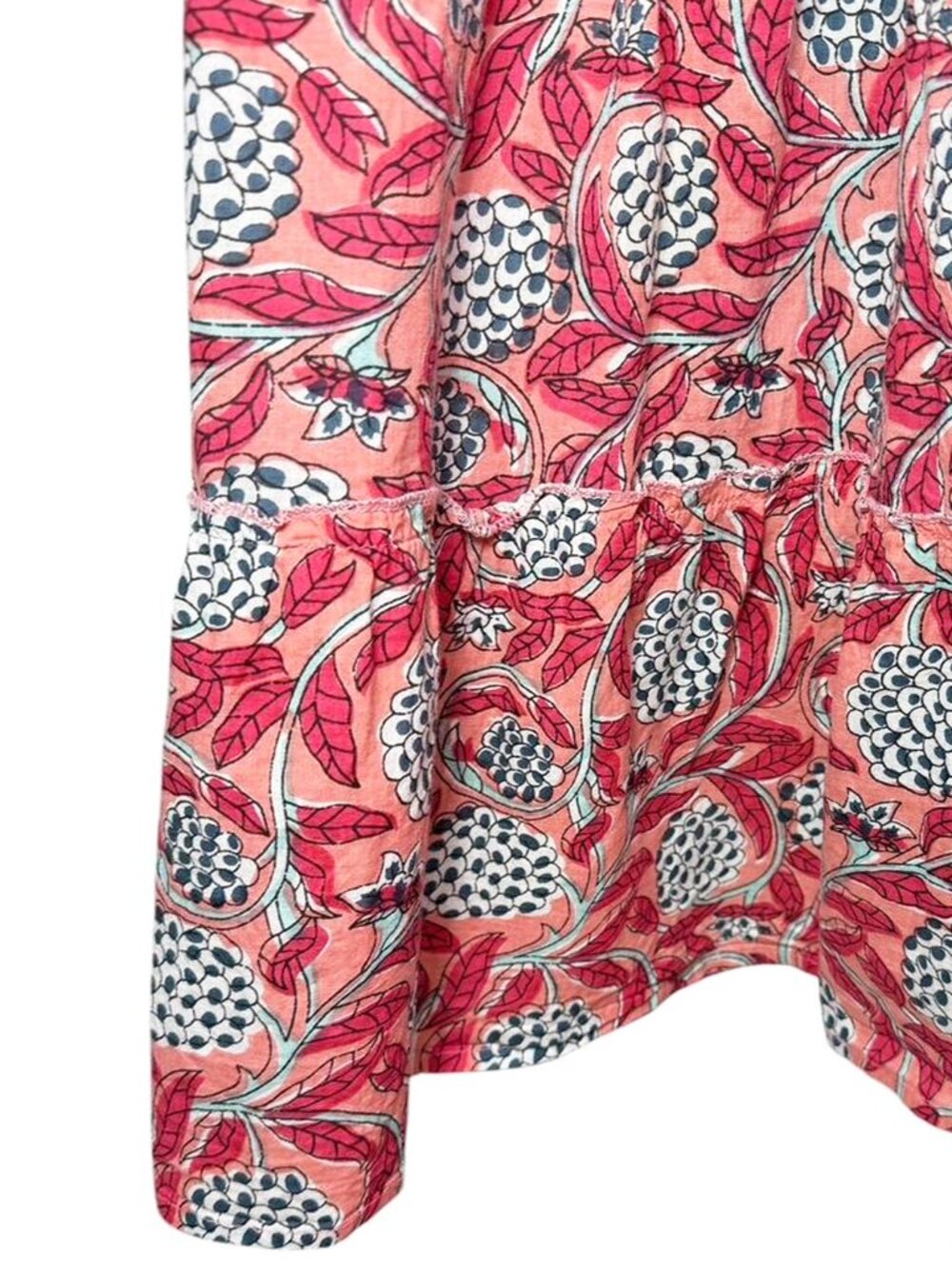PERRY WALKER COLLECTIVE Annie Block Print Botanical Palm Beach Maxi Sundress - Picture 7 of 9